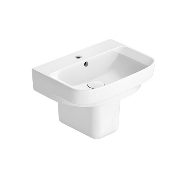 Chậu Rửa Lavabo Và Chân Ngắn Viglacera V59 Treo Tường