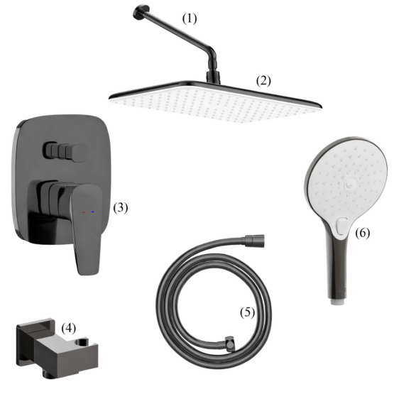 Bộ Sen American WF-1721HG FFAS9909HG FFASS515HG FFAS9143HG WF-9127HG WF-9H11HG Âm Tường Màu Xám Đen